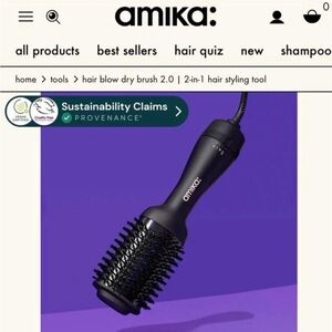 Amika barrel hairbrush dryer. Oval shape.